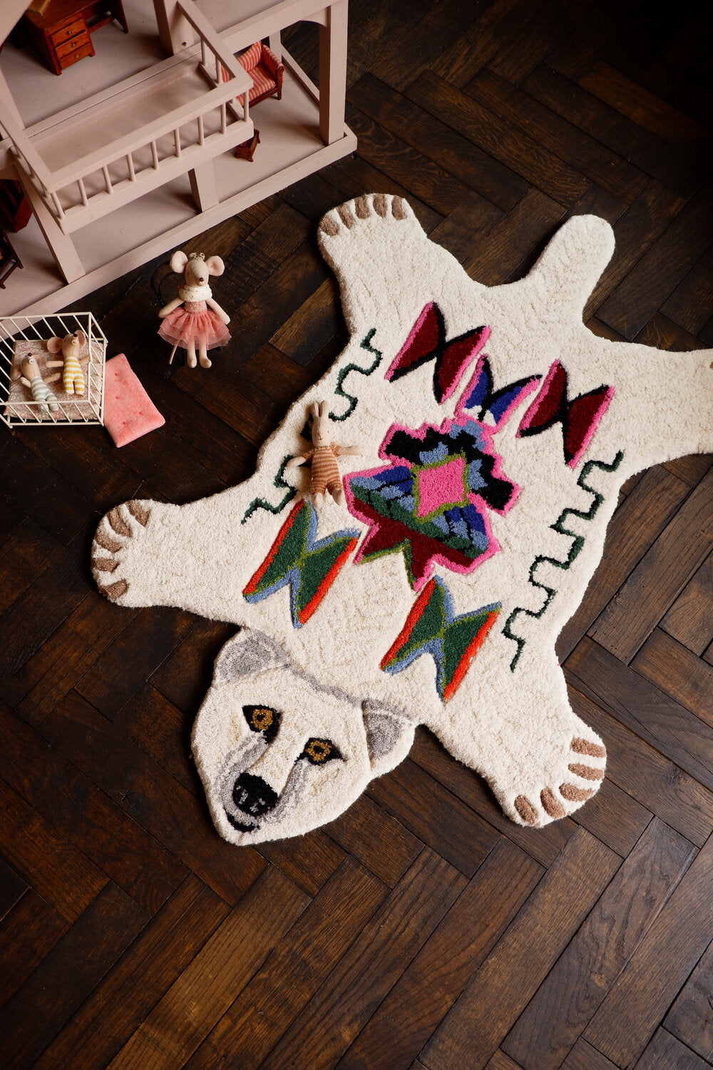 Kasbah Polar Bear gulvtæppe, Small - Off White